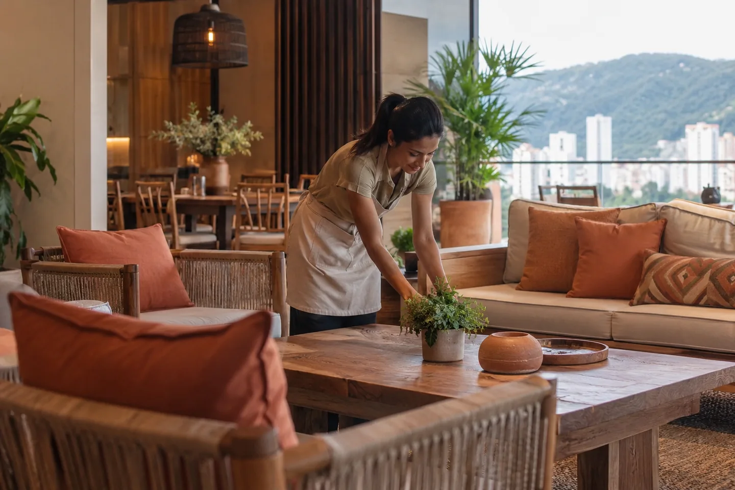 Anfitrión organizando un lounge para grupos en Bucaramanga